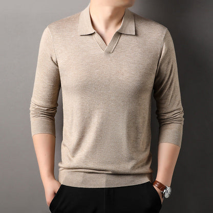 Benjamin | Men's Long Sleeve V-Neck Polo Shirt
