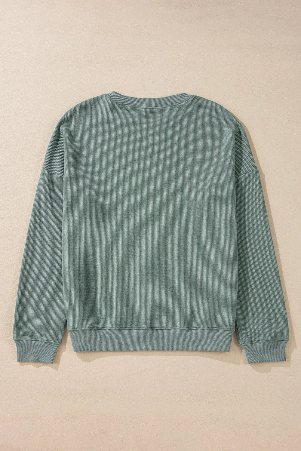 Avelina® | Waffle knit top with long sleeves and dropped shoulders