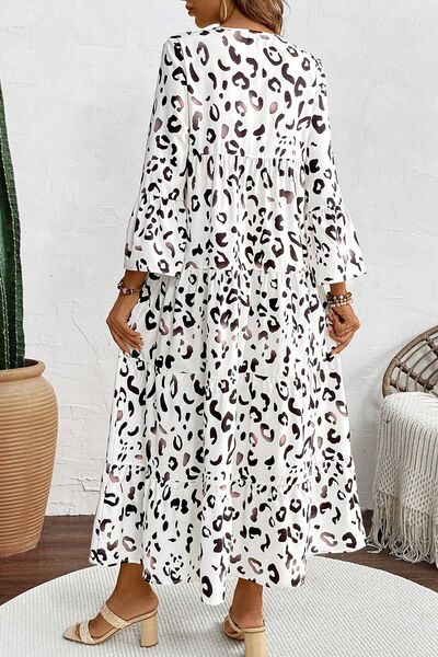 Celeste® | Long sleeve leopard print dress