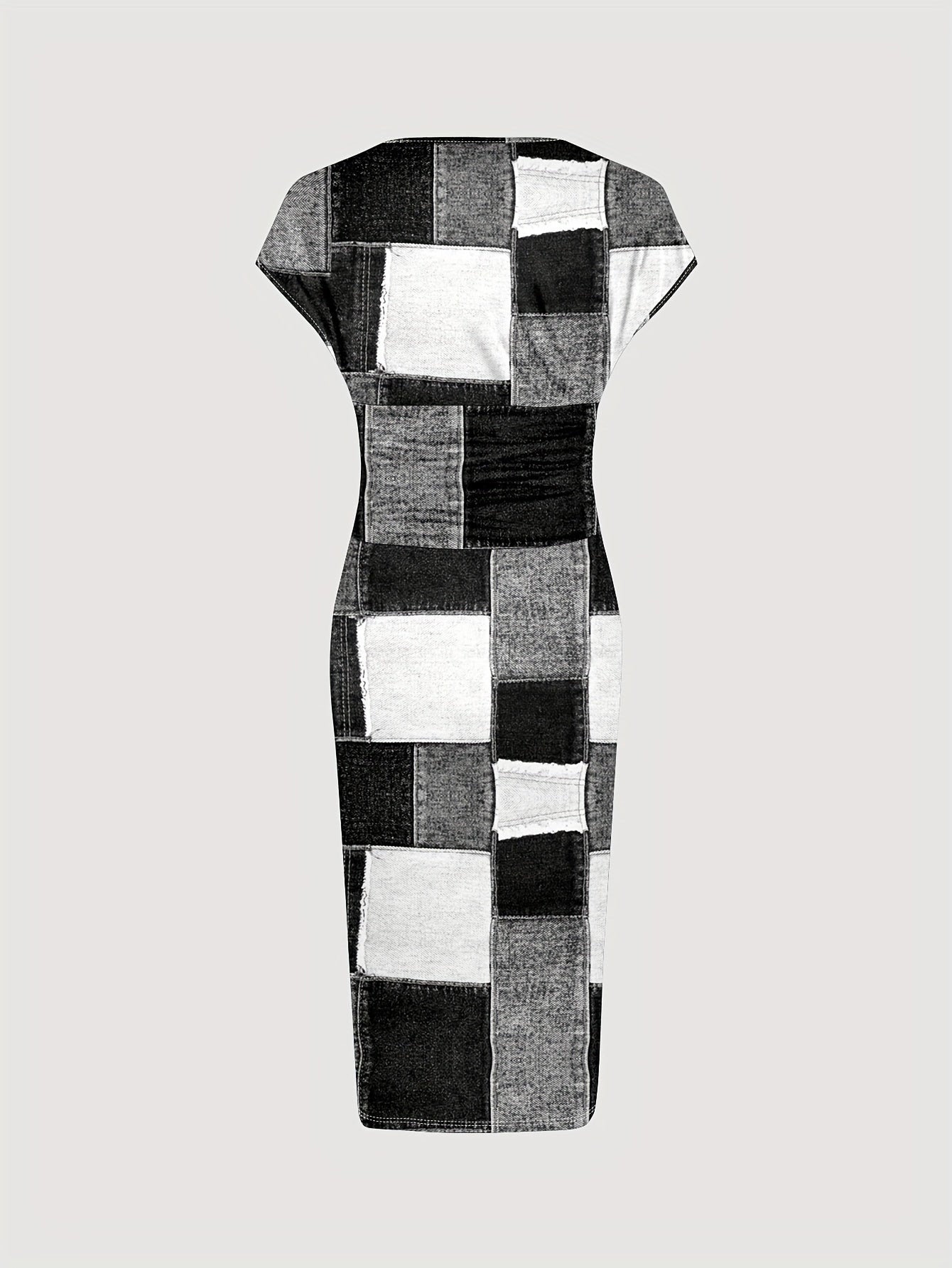 Amalia® | Elegant Patchwork Dress With V-Neck
