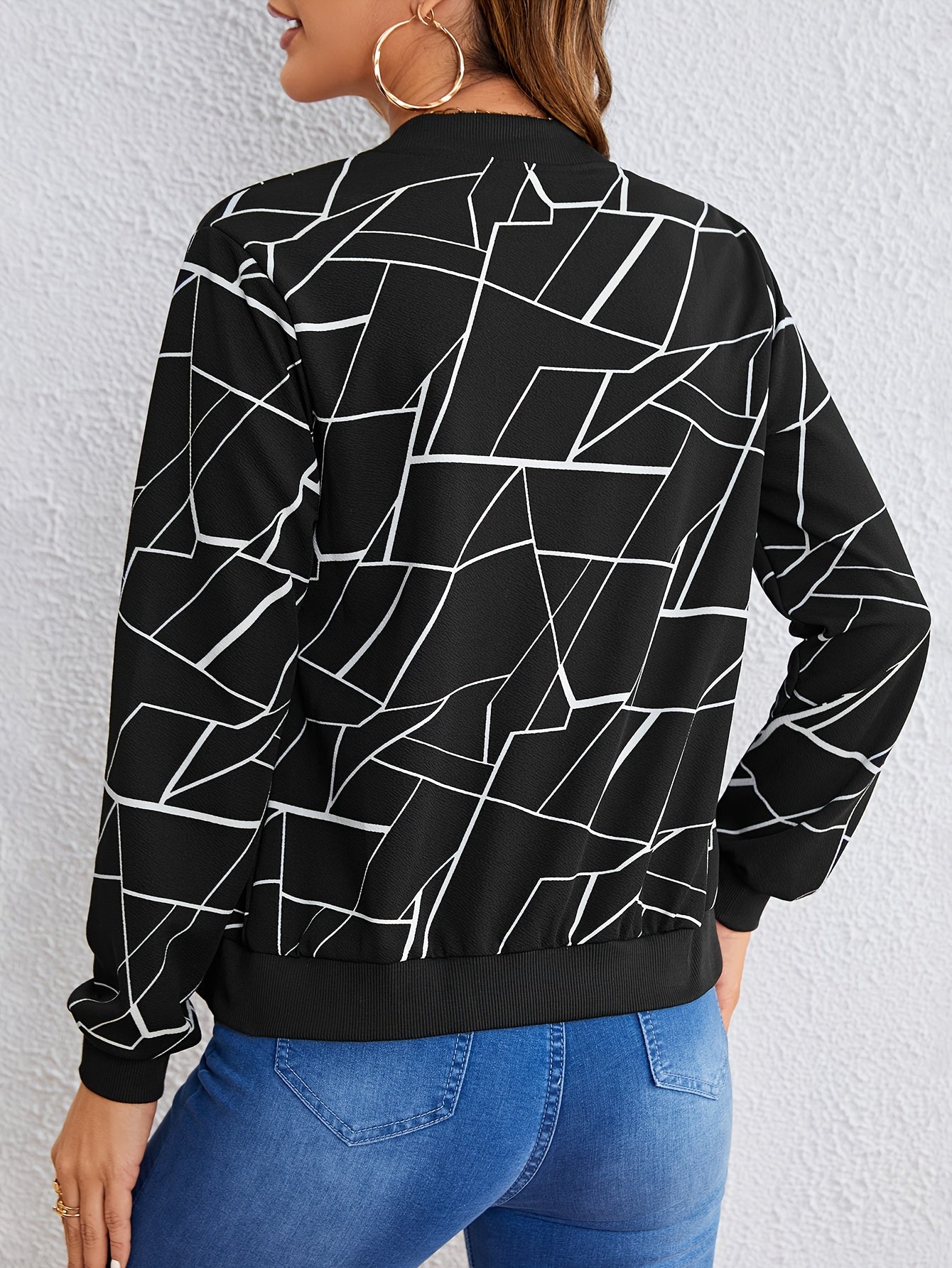 Bianca® | Women's zip-up jacket with a geometric pattern