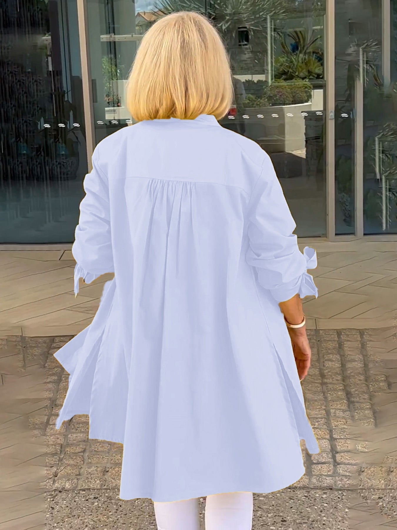 Agustina | Long, simple cotton shirt