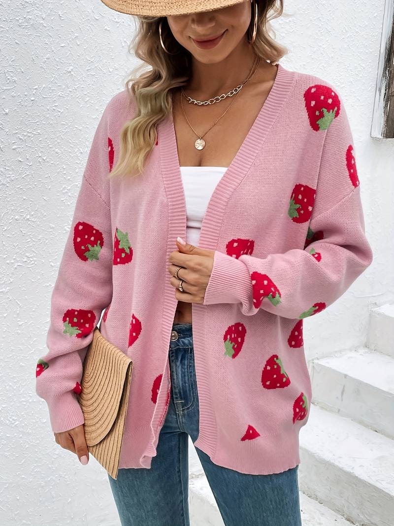 Eliana® | Cardigan With Strawberry Pattern