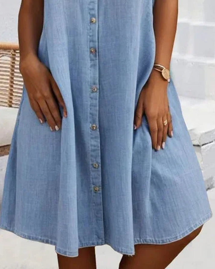 Joanna | Stylish Short Sleeve Button-Up Dress