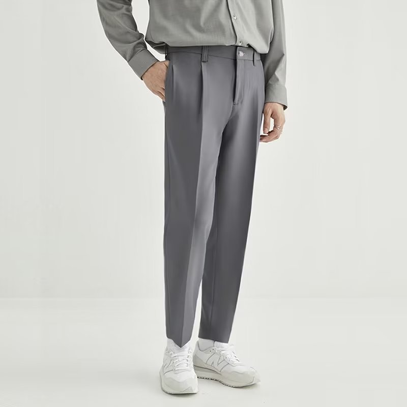 Stan | Men's High-Waisted Pleated Cropped Pants