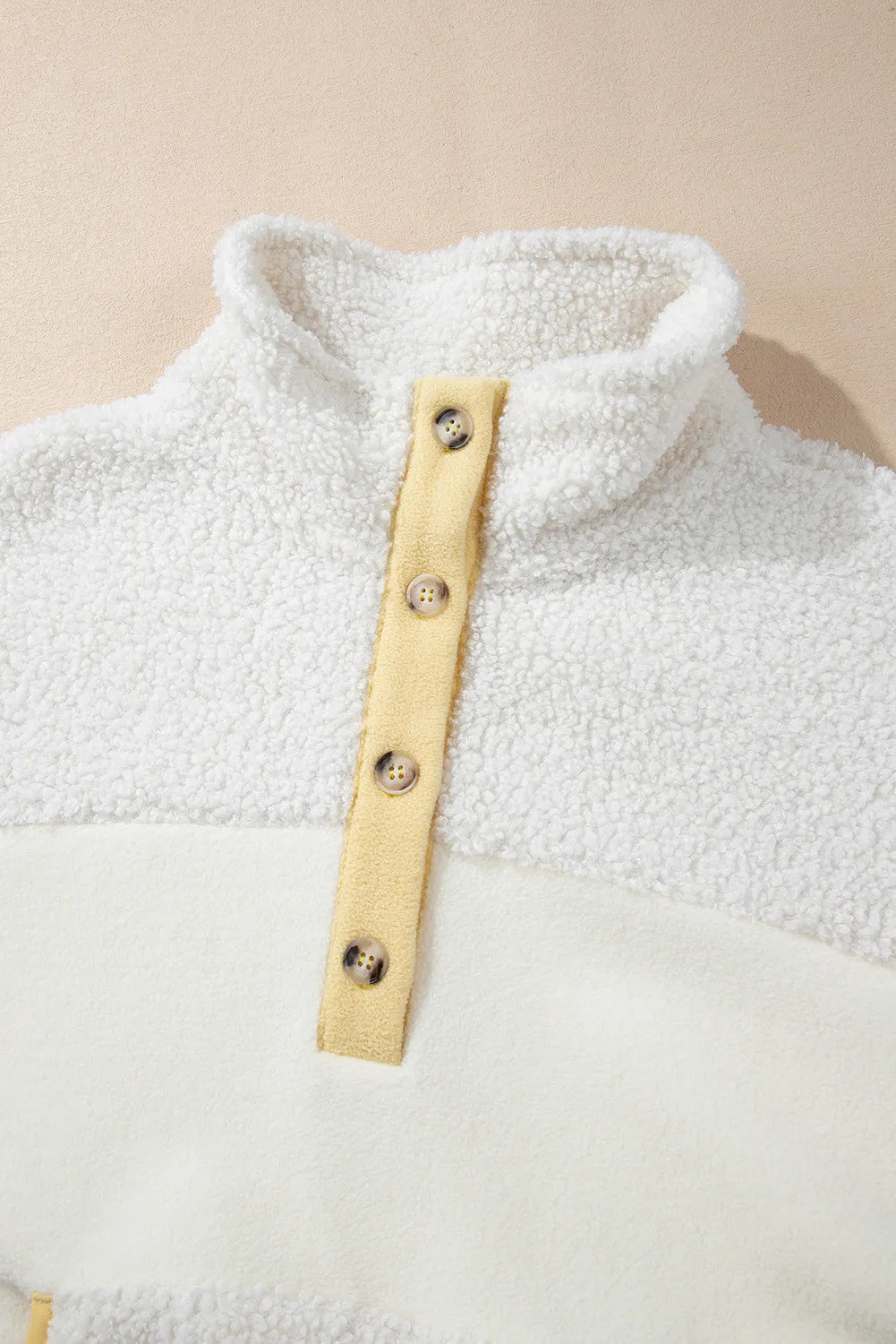 Cinthia® | Long sleeve sherpa sweatshirt with stand-up collar