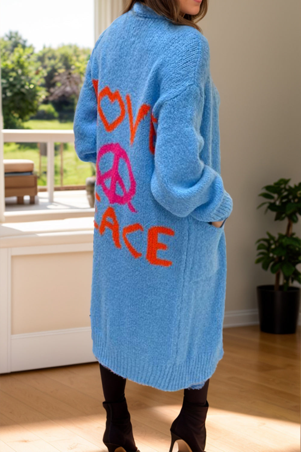 Clara® | Long-sleeved peace sign cardigan