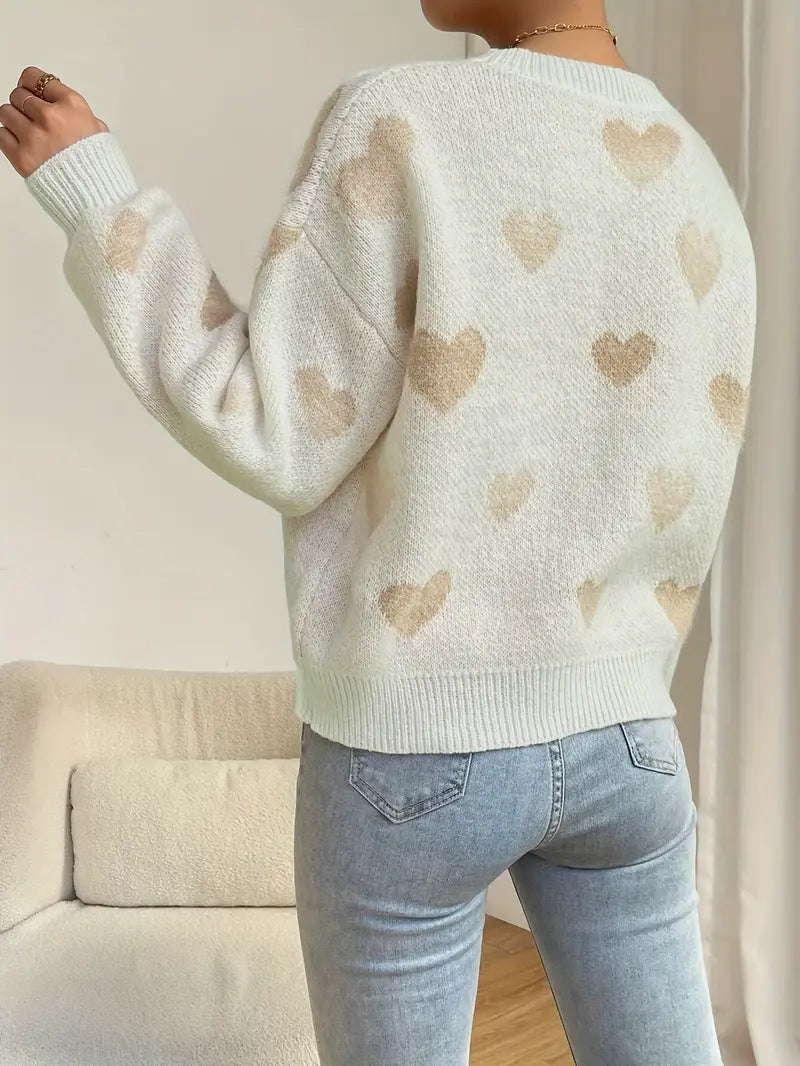Diana® | Cozy sweater with a heart pattern