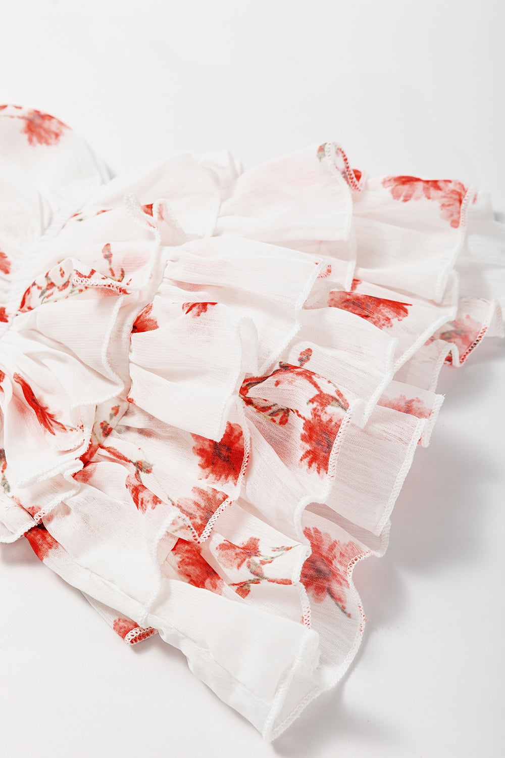 Barbara® | Smocked, off-the-shoulder blouse with flounced sleeves and a floral pattern