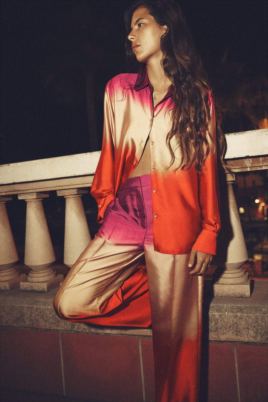 Antonia® | Printed Satin Set  With Color Gradient