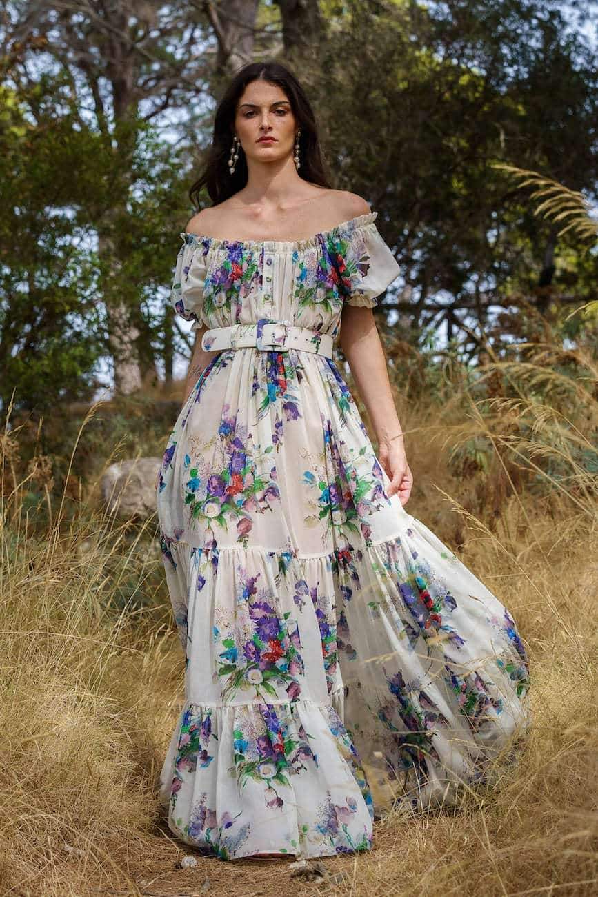 Cecilia® | Printed off-the-shoulder maxi dress