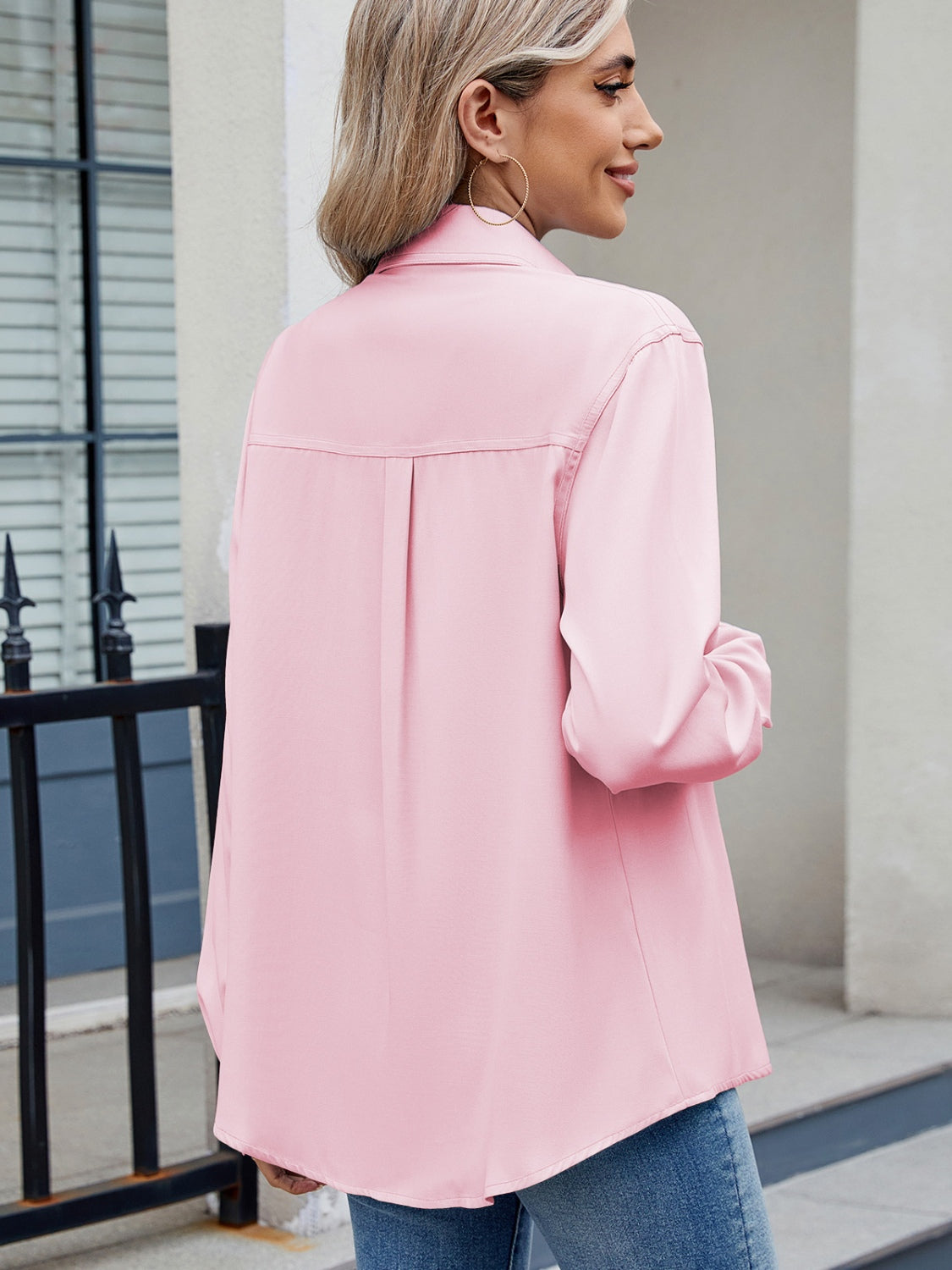 Eliza® | Plain, long-sleeved collared shirt