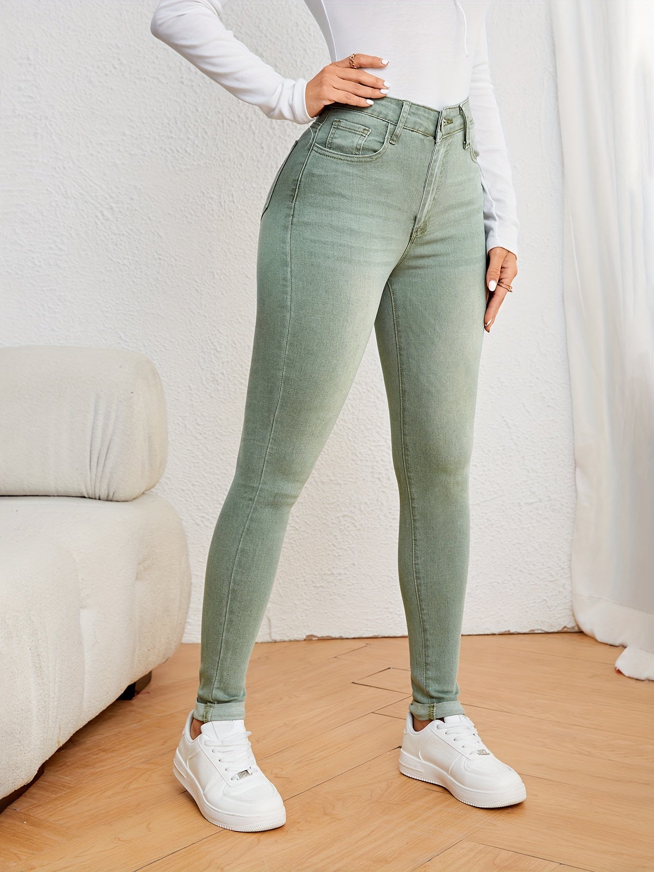 Anja® | Women's high waist slim fit jeans