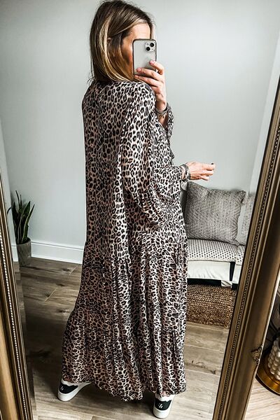 Diana® | Long sleeve leopard print maxi dress
