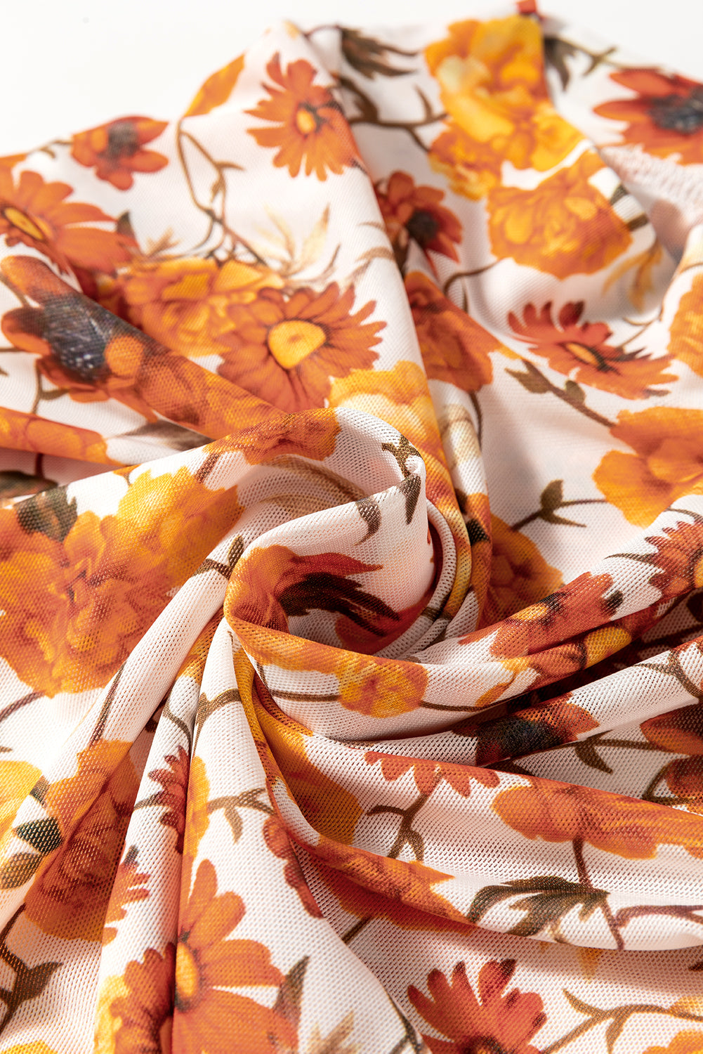 Beatriz® | Printed top with stand-up collar and flared sleeves