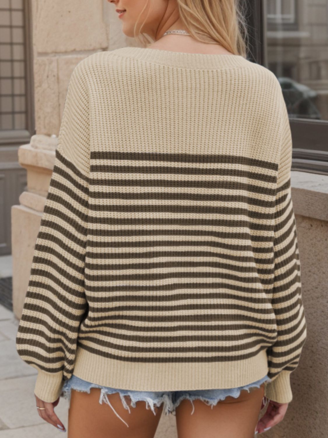 Anita® | Striped long-sleeved sweater with a crew neck