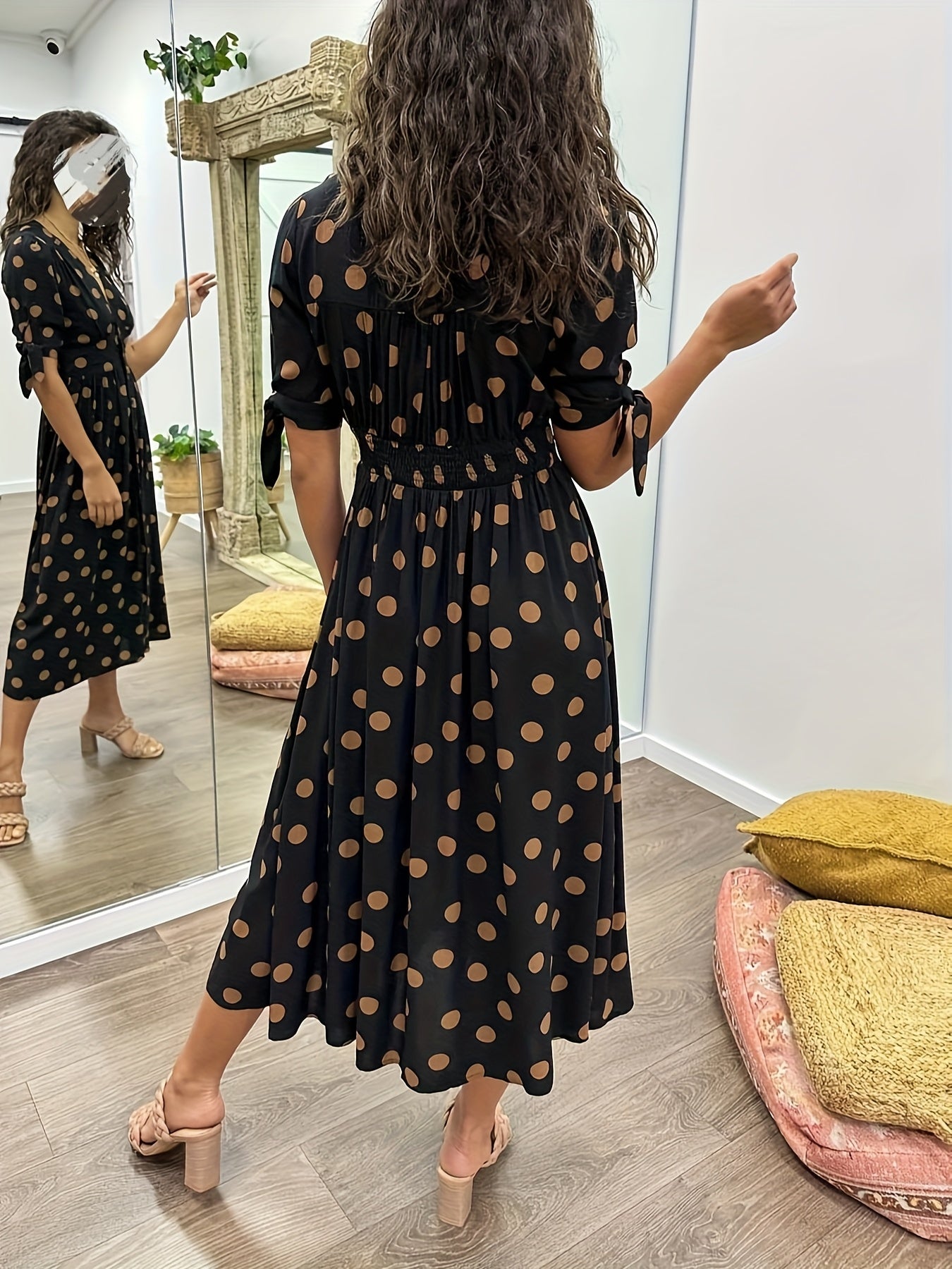 Jade | Chic Polka Dot Midi Dress for Every Occasion