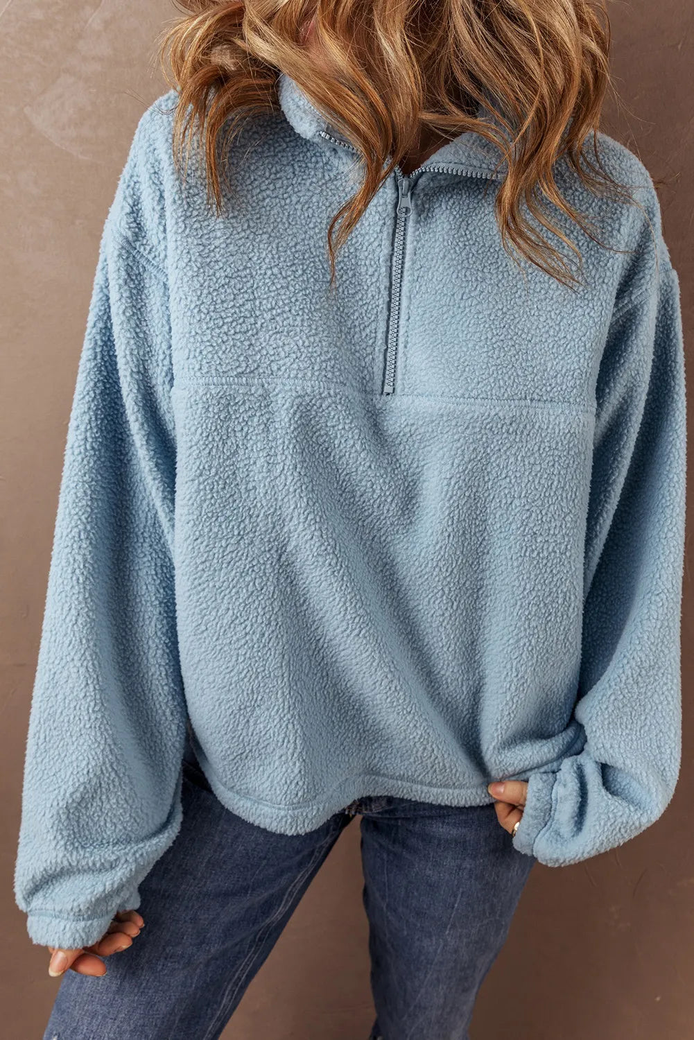 Brigitta® | Long sleeve half zip sweatshirt