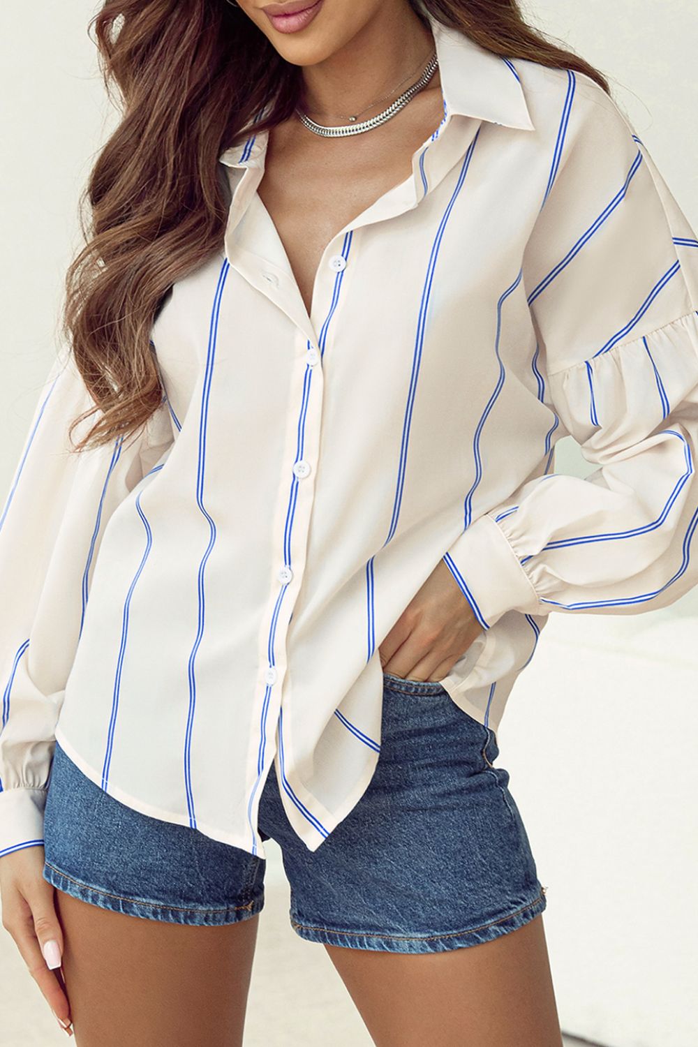 Bianca® | Striped, long-sleeved shirt with dropped shoulders
