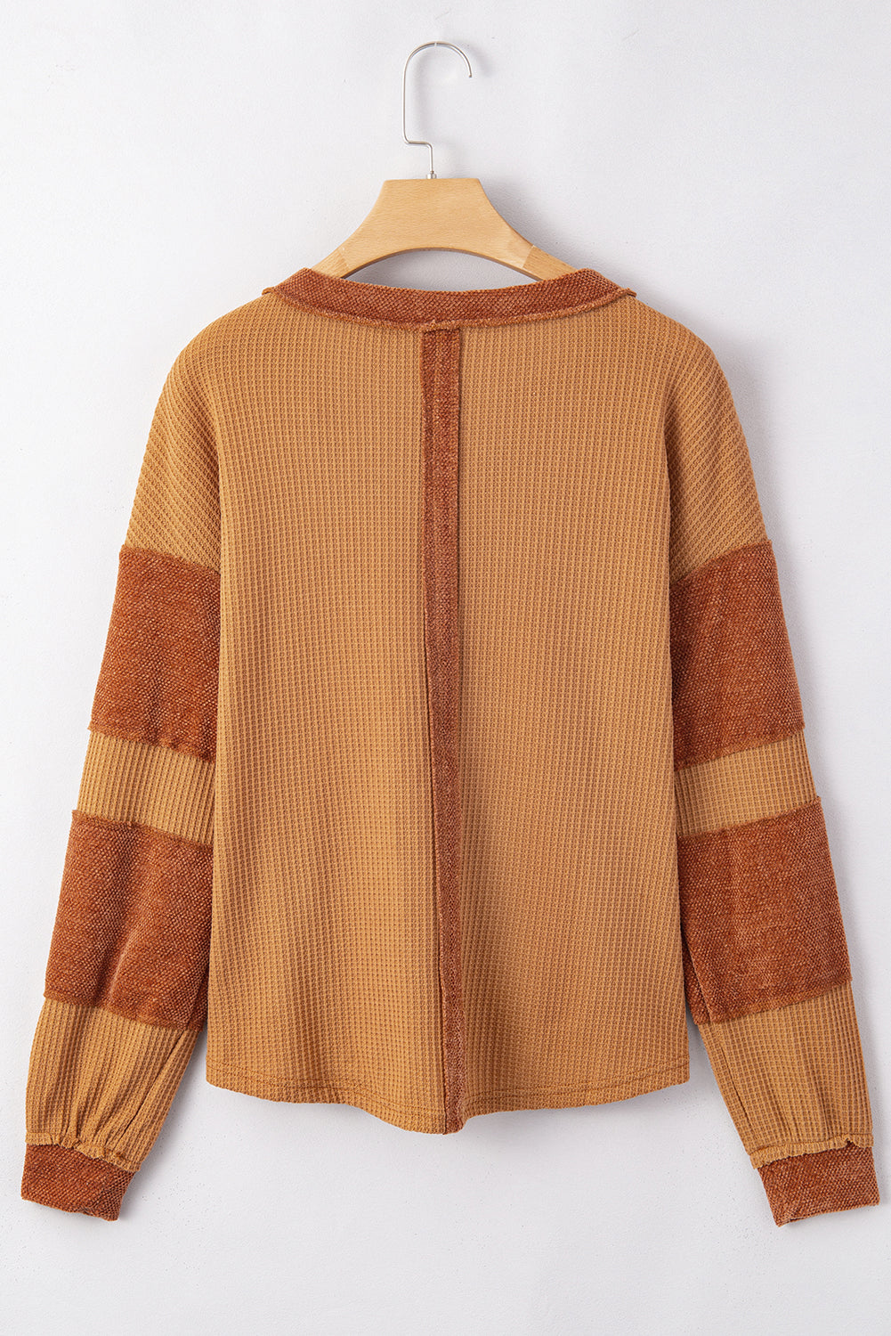 Camila® | Knitted top with contrasting patches and visible seams