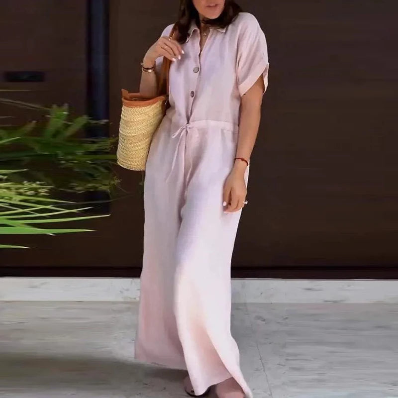 Ariana® | Pink linen jumpsuit