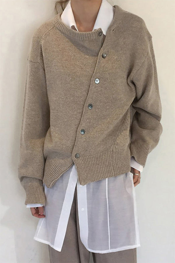 Cinthia® | Casual Solid Make Old Buttons O Neck Outerwear