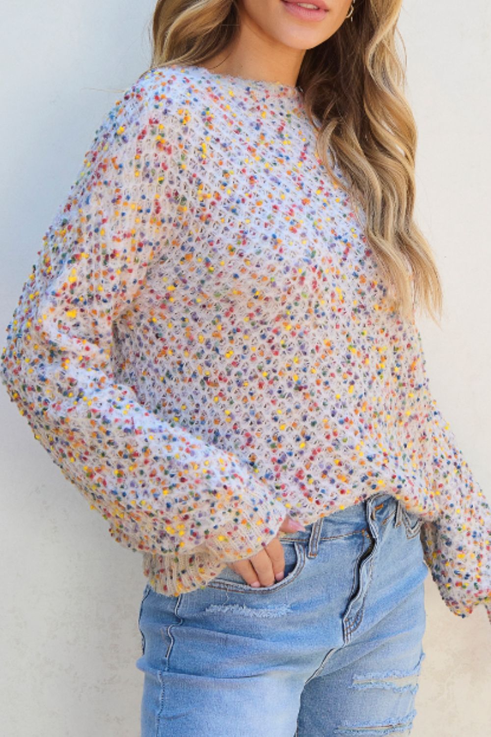 Bruna® | Confetti long sleeve crew neck sweater