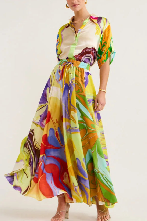 Cinthia® | Silk skirt and skirt in multi