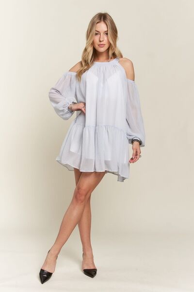 Delia® | Off-the-shoulder mini dress with balloon sleeves