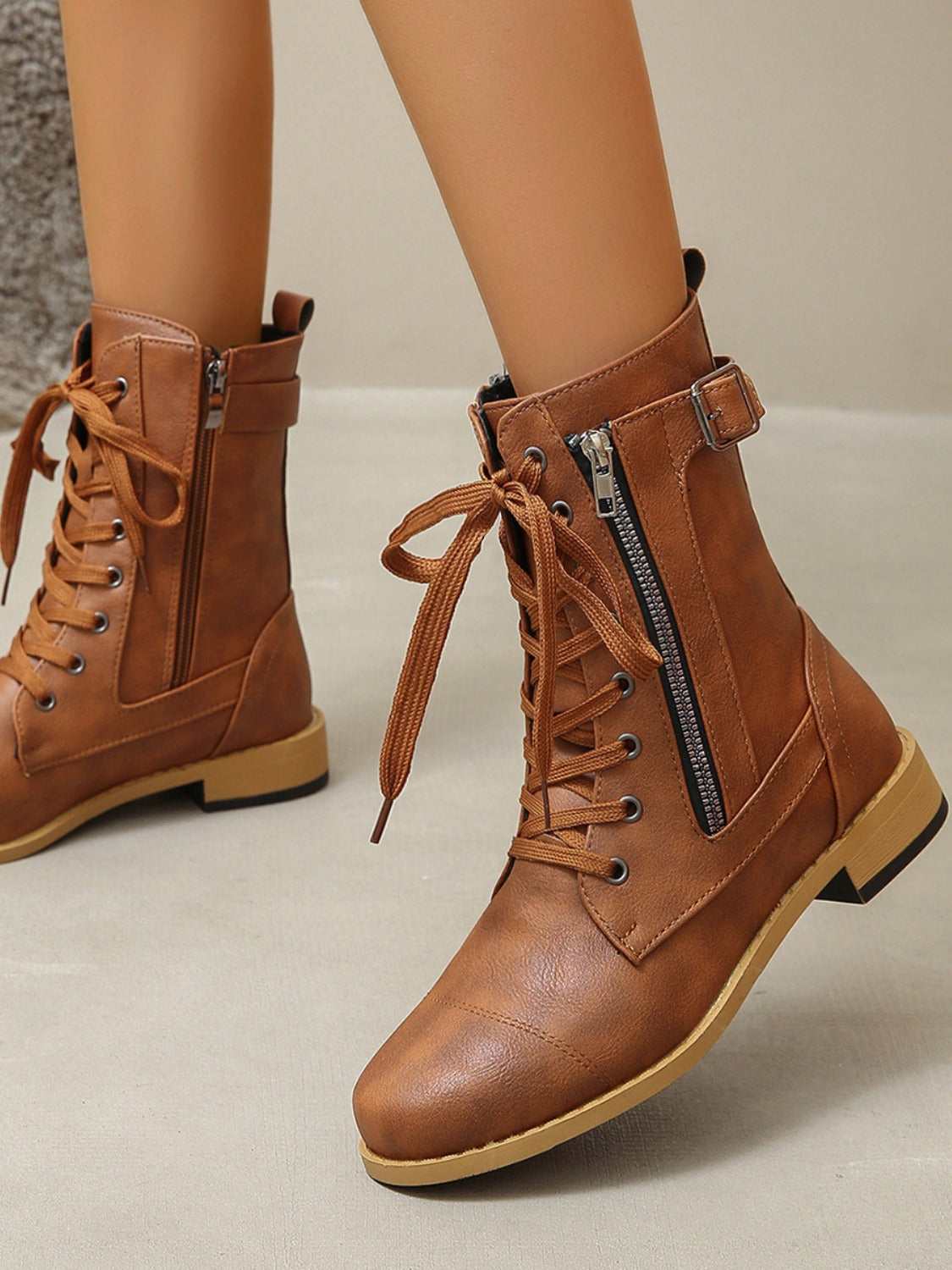 Catalina® | PU leather lace-up boots