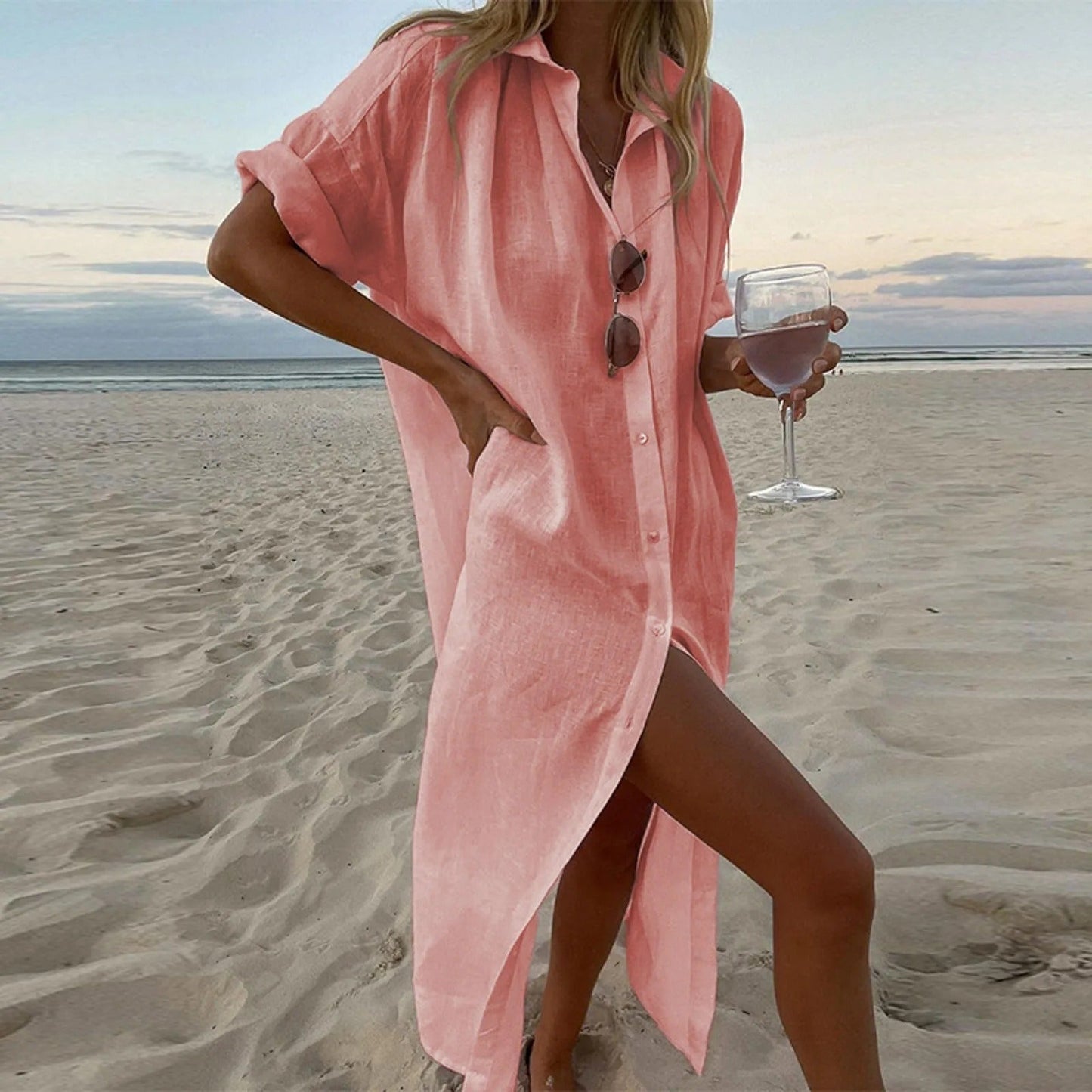 Belinda® | Leather Shirt Dress