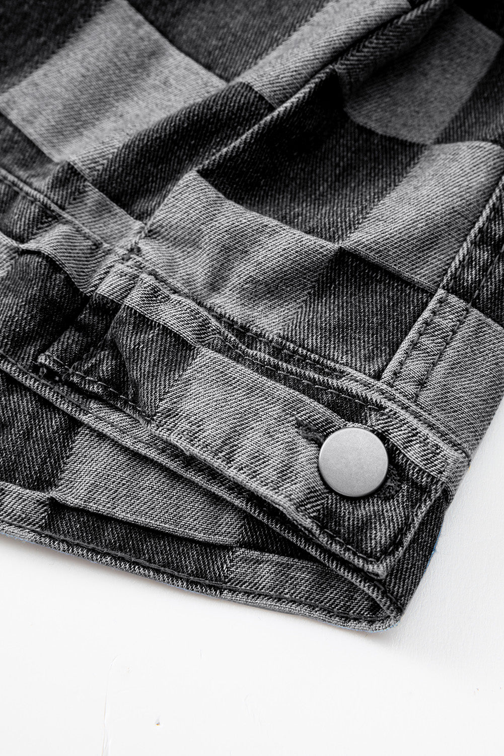 Alicia® | Checked denim jacket with buttons