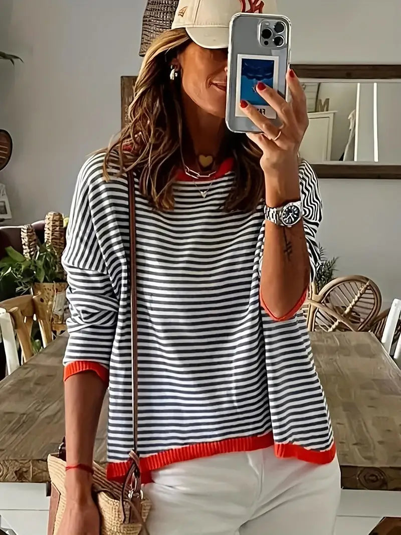 Cassandra® | Stylish sweater with oversized stripes
