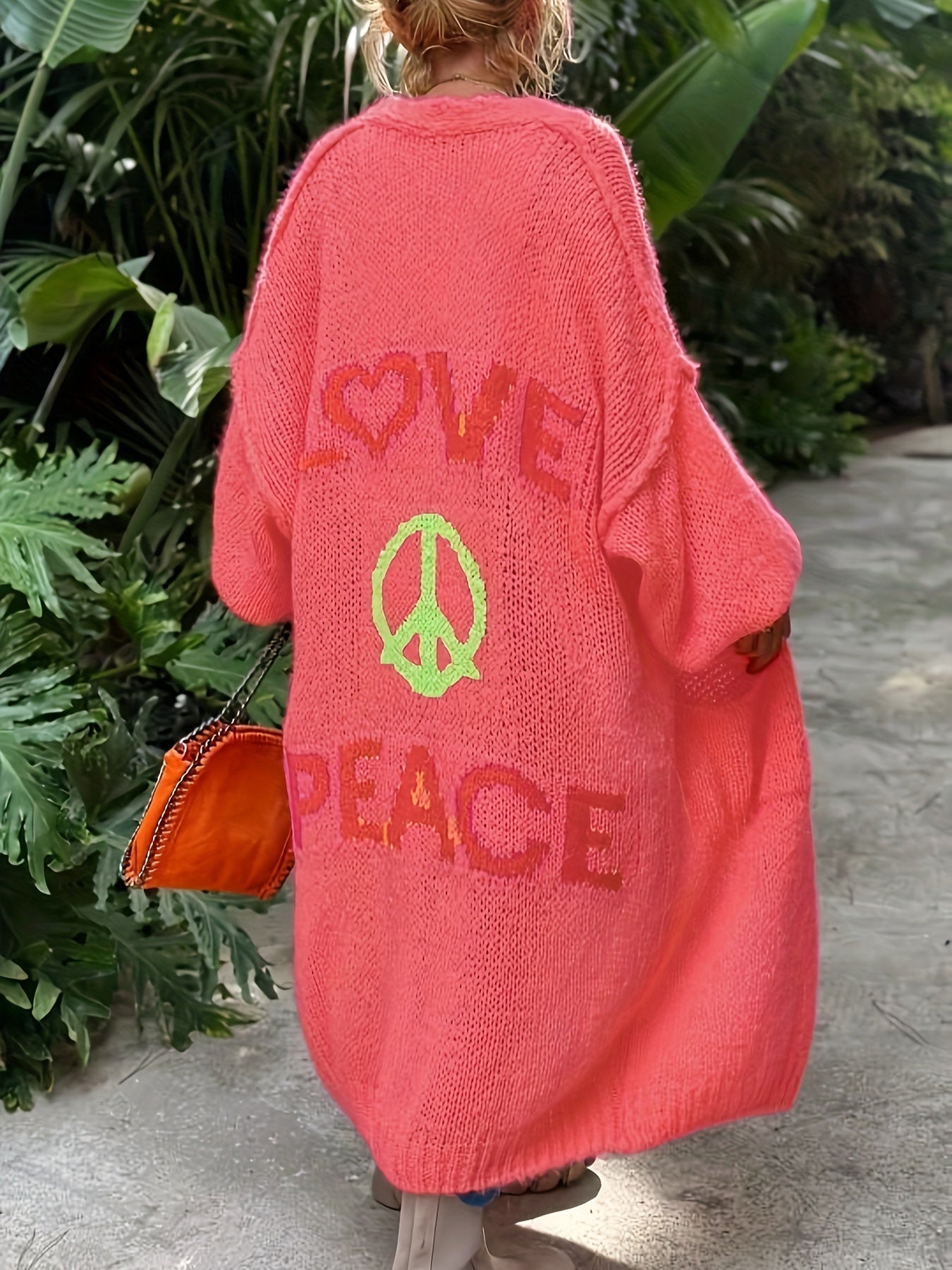 Clara® | Cardigan With Peace And Love Print