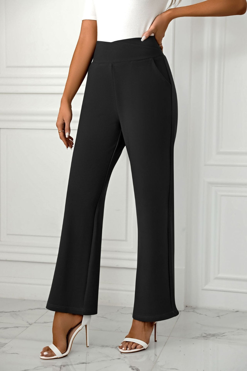 Ava® | Straight leg trousers with high waist