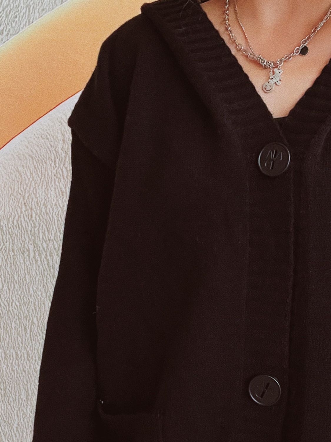 Beatrice® | Long-sleeved cardigan with hood and dropped shoulders