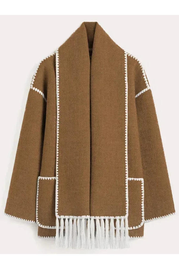 Bianca® | Scarf-Neckline Felt Woolen Coat
