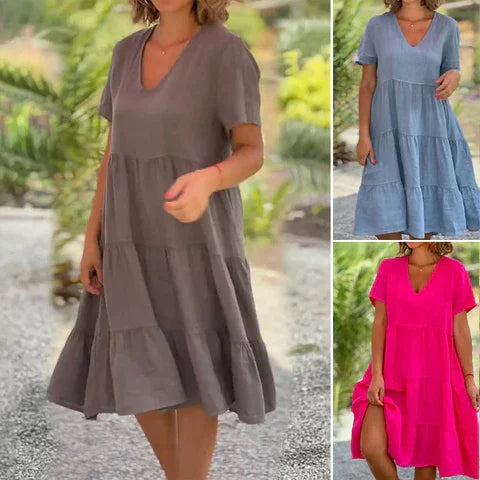 Angelica® | Short sleeve cotton dress