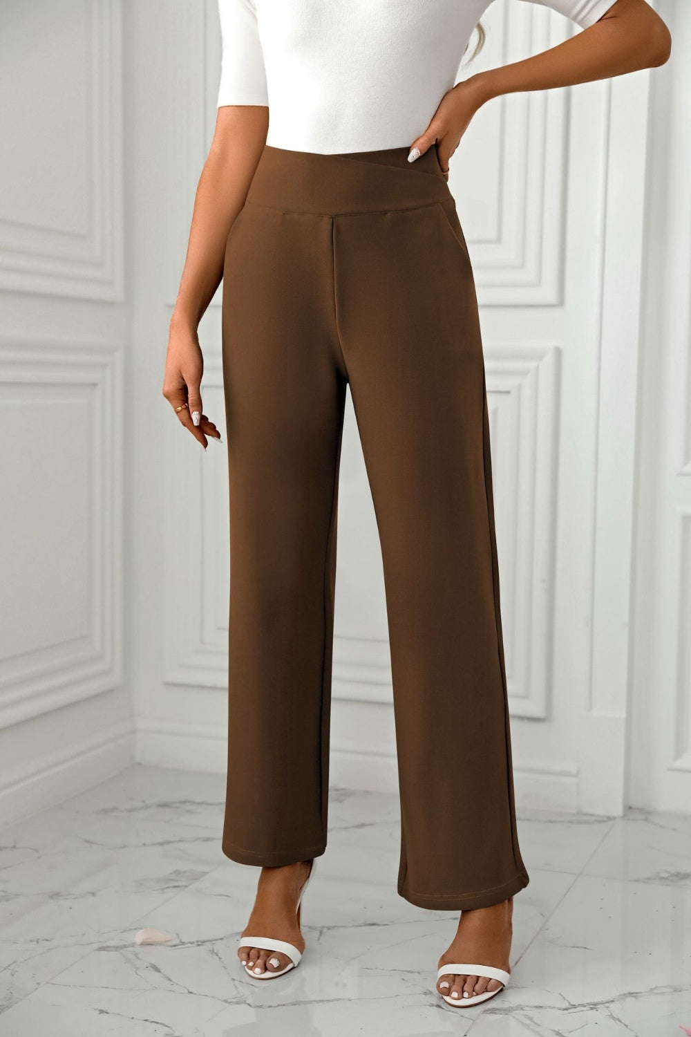 Ava® | Straight leg trousers with high waist