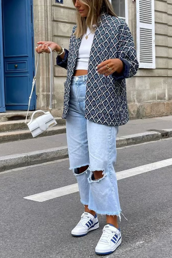 Elisa® | Diamond Print Loose Light Cotton Jacket