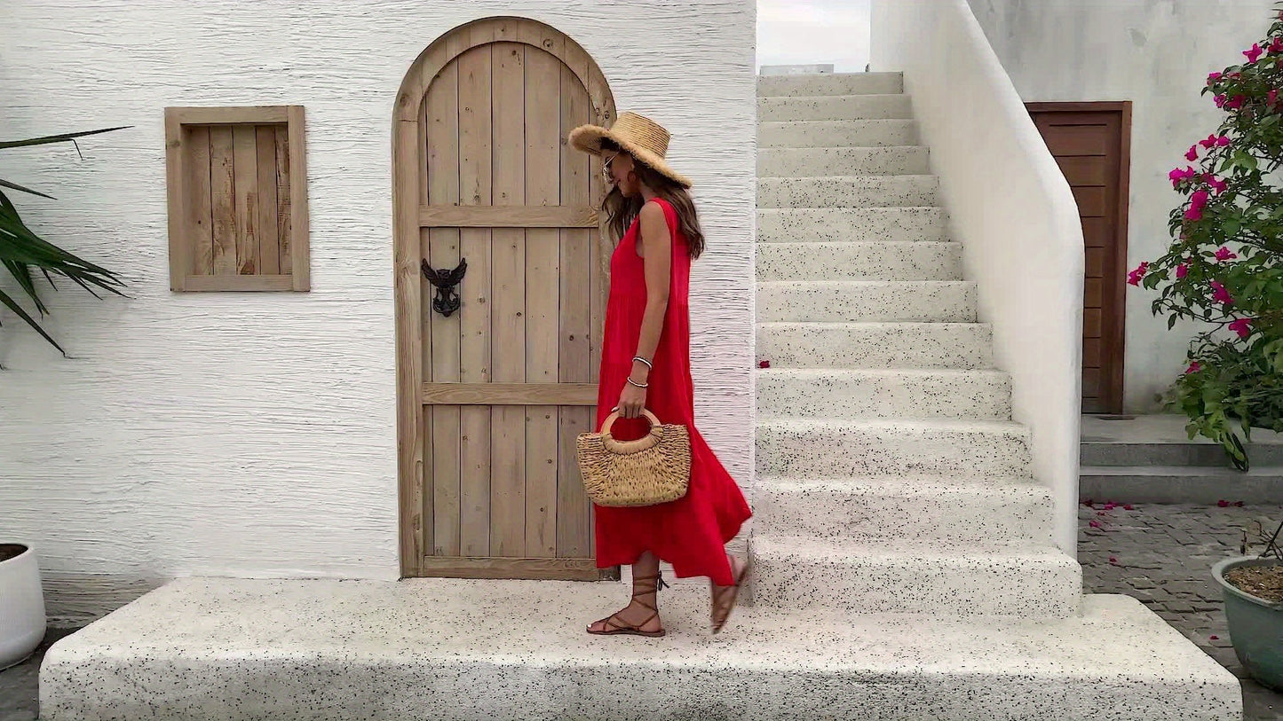 Dalia® | Flowing ruffled dress with V-neck