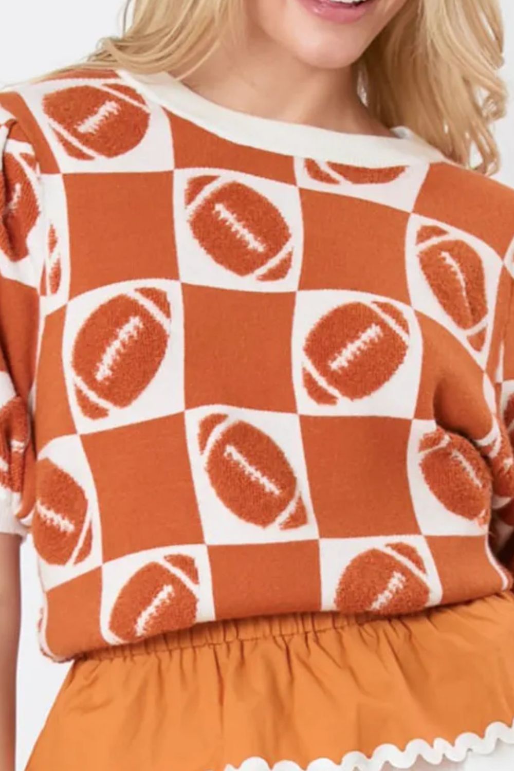 Annika® | Football sweater with a crew neck and short sleeves