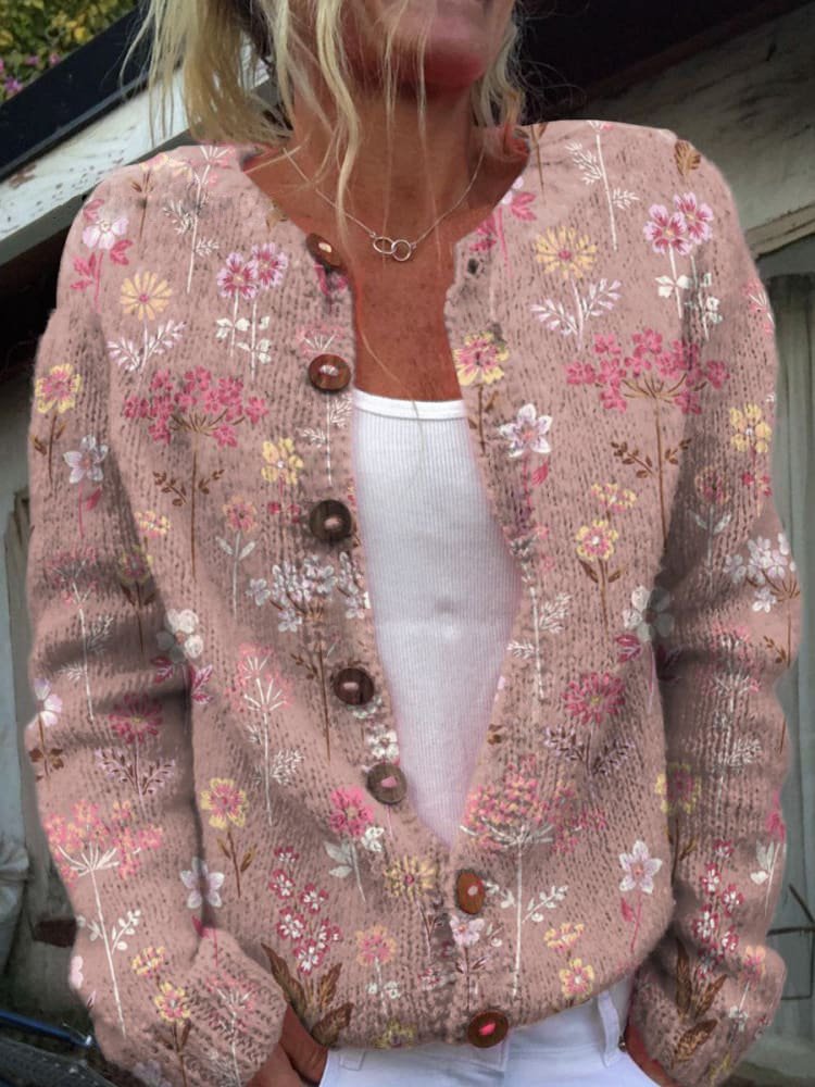 Cinthia® | Cardigan with a floral motif