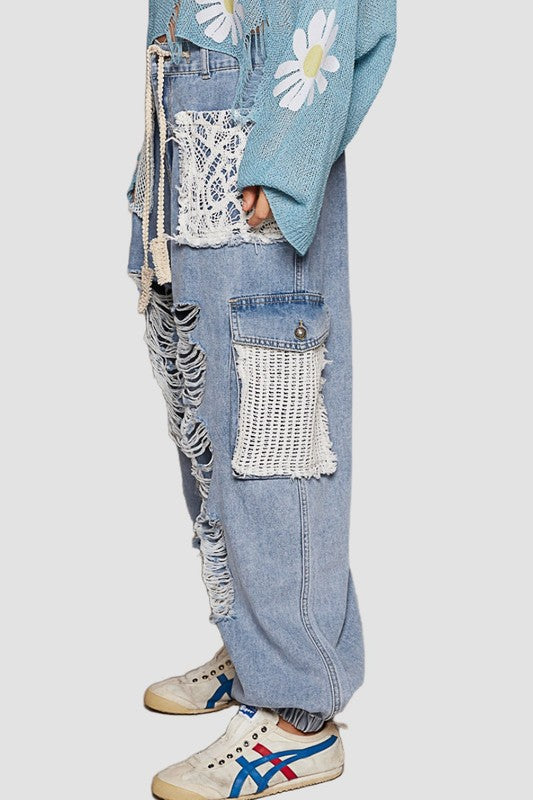 Dafne® | Crocheted patch for distressed washed jeans
