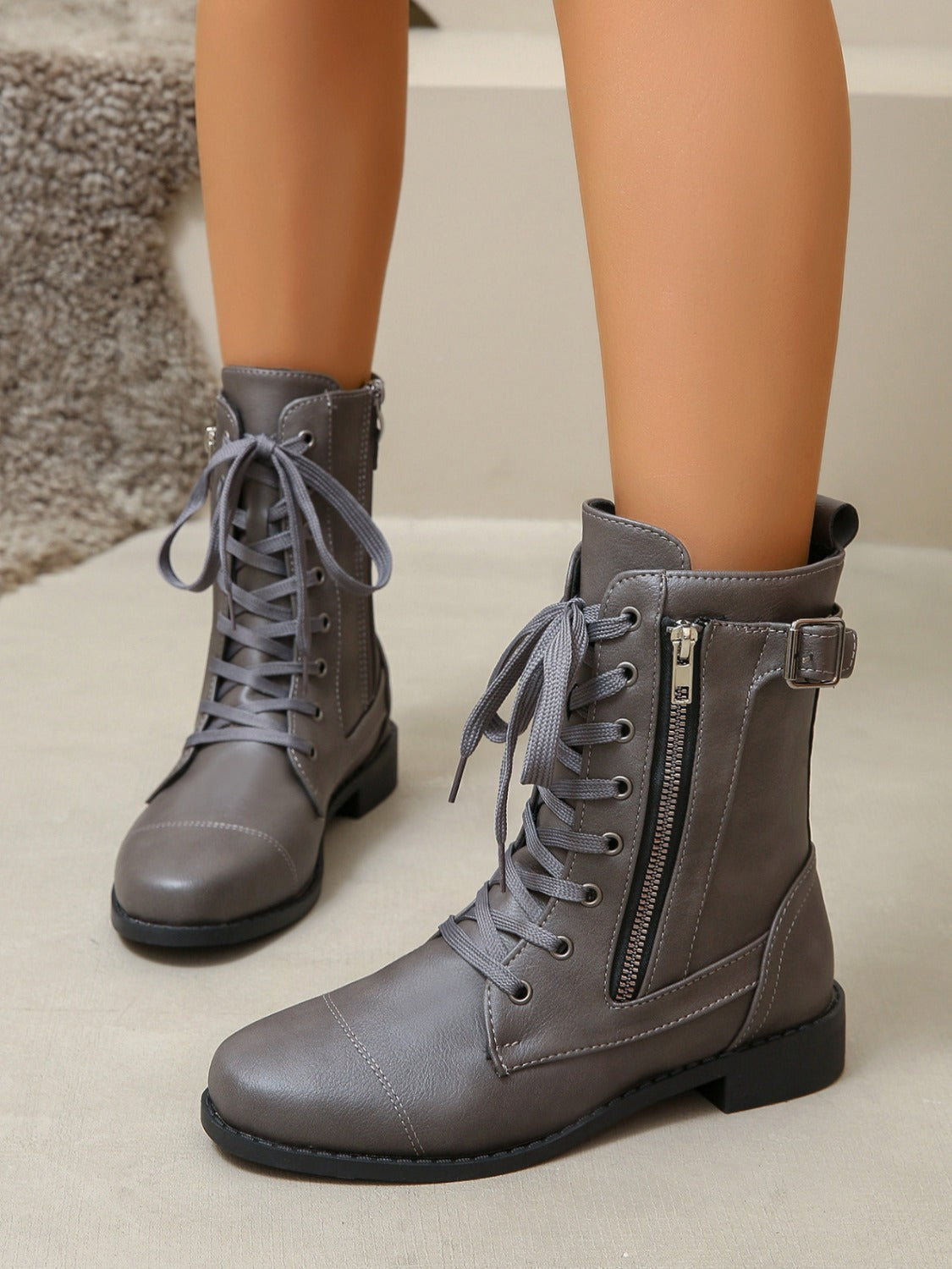 Catalina® | PU leather lace-up boots