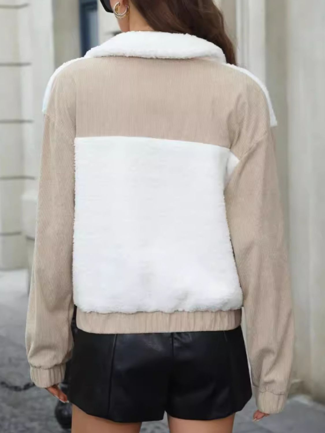 Elisa® | Contrasting long-sleeved jacket with zip fastening