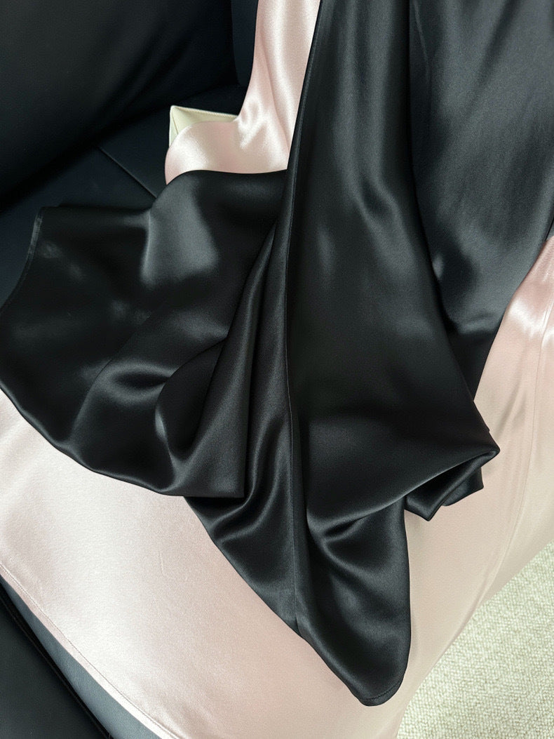 Coralie® | Trendy striped satin A-line skirt for women