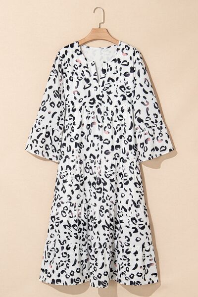 Celeste® | Long sleeve leopard print dress