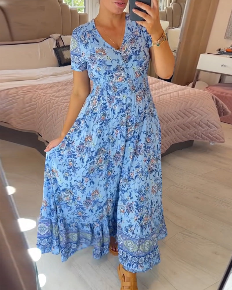 Cristina® | Floral print V-neck dress
