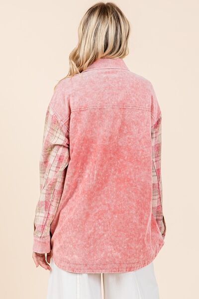 Carla® | Checked jacket with button placket and dropped shoulders